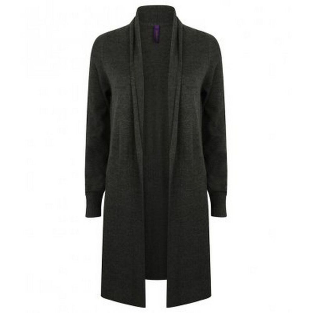 Henbury Womens/Ladies Long Line Open Cardigan / Navy